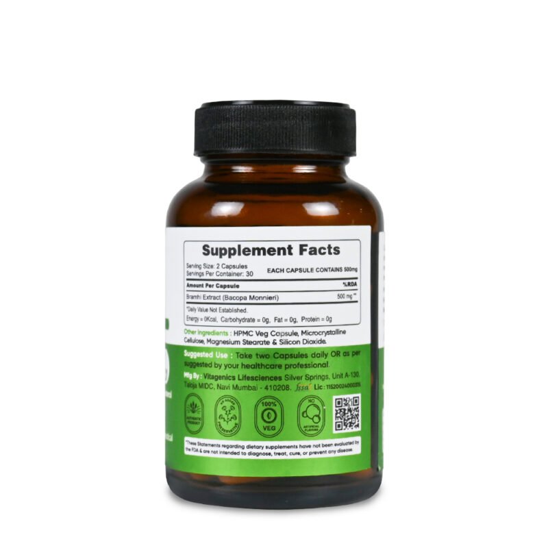 Bramhi – Antioxidant Supplement | Cholesterol control supplement | memory supplements | stress reducing supplements - Image 2