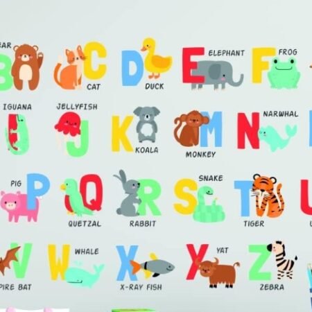 Alphabet Wall Decals Stickers Removable