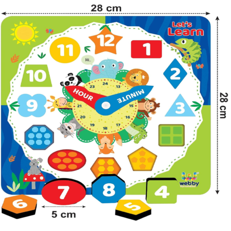 Teaching Clock-Time & Shapes Sorting Toy